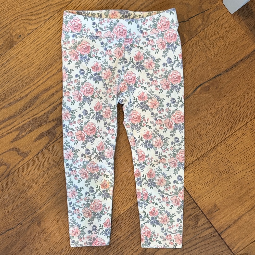 Janie and Jack Floral Patterned Leggings 2T